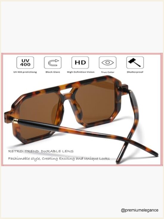 Retro 70s Aviator Sunglasses Square UV400 Vintage Sun Shades main image 6
